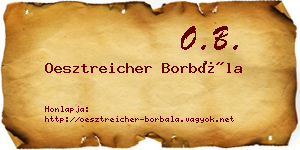 Oesztreicher Borbála névjegykártya